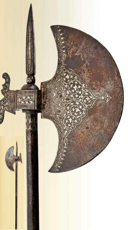 A war ax from India, 18th century. Medieval Weapons, Medieval Knight, Swords And Daggers, Knives ...