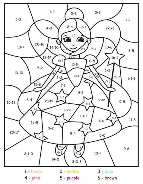 Fairy Color By Number Coloring Page Coloring Pages