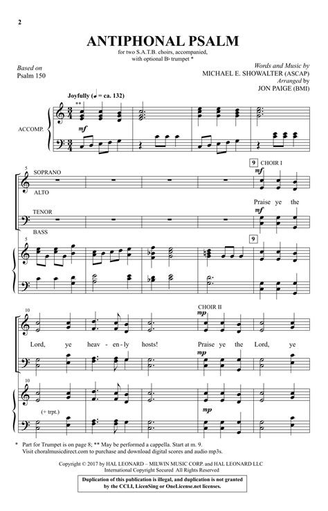 Antiphonal Psalm by Jon Paige Sheet Music for SATB Choir at Sheet Music ...