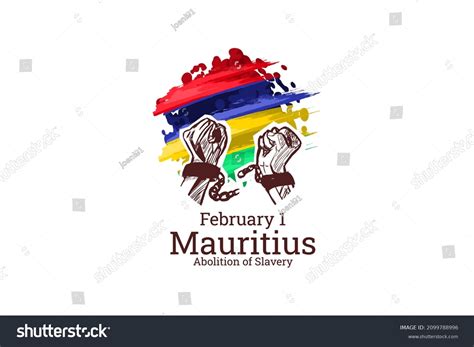 February 1 Abolition Slavery Mauritius Vector Stock Vector (Royalty Free) 2099788996 | Shutterstock