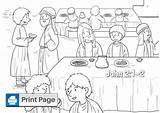 Jesus Changes Water To Wine Coloring Page Pages sketch template