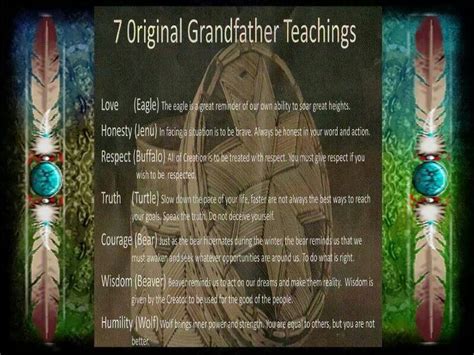 7 original grandfather teachings | Teachings, Life inspiration, Wisdom ...