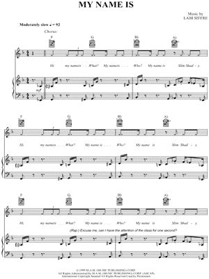 Eminem Piano Sheet Music Downloads from "The Slim Shady LP" at ...