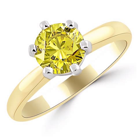 Canary Yellow Diamond 6-Prong Engagement Solitaire Ring