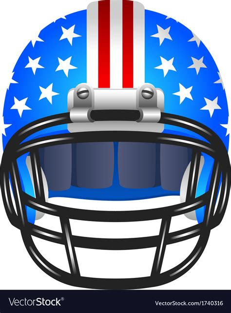 Football helmet with stripes and stars Royalty Free Vector