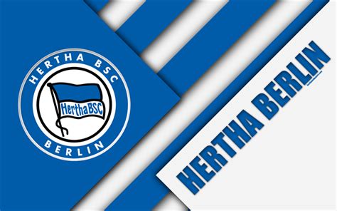 Download wallpapers Hertha Berlin, FC, 4k, material design, emblem ...