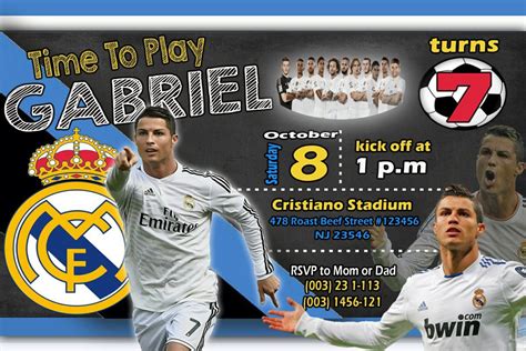 CRISTIANO RONALDO SOCCER BIRTHDAY INVITATION | Soccer birthday ...