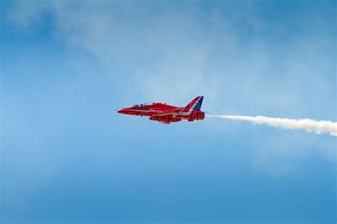 Red Arrows plane editorial stock photo. Image of hawk - 26569608