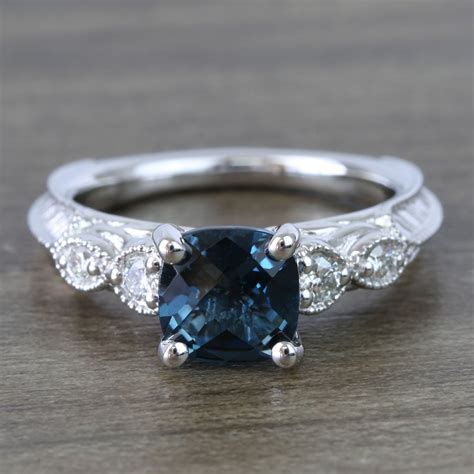 Vintage London Blue Topaz Engagement Ring