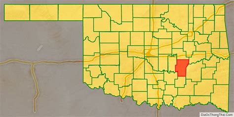 Map of Hughes County, Oklahoma - Thong Thai Real