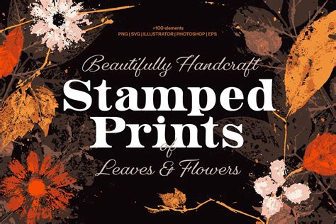 Stamped Prints of Leaves & Flowers | Creative Market