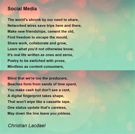 Social Media - Social Media Poem by Christian Lacdael