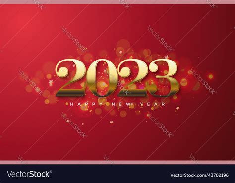 2023 happy new year with fancy gold numbers Vector Image