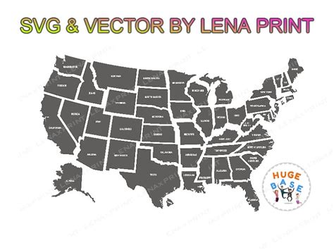 US MAP VECTOR United States Svg Files Laser Cut - Etsy