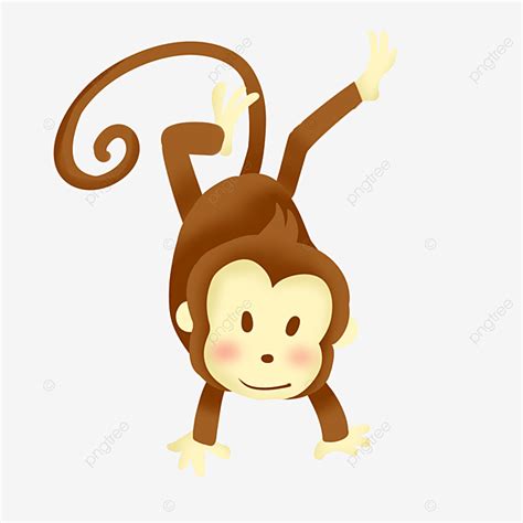 Cartoon Monkey Hanging Upside Down