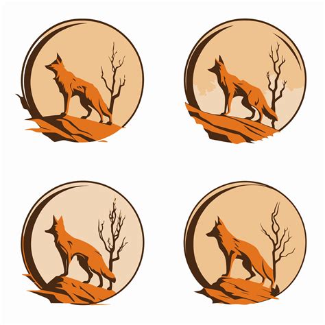 4 variants of fox vector logo 17717187 Vector Art at Vecteezy