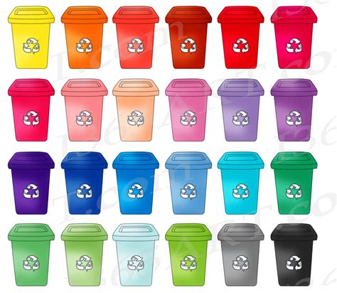 50% OFF Recycling Bin Clipart, Recycle Clip Art, Green, Garbage Bins, House Work, Cleanup Chores ...