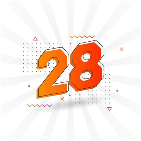 28 number vector font alphabet. Number 28 with decorative element stock ...