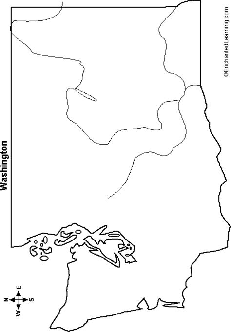 Outline Map Washington State - EnchantedLearning.com