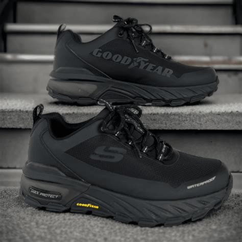 Skechers Goodyear Max Protect Trainers Black | Millars Shoe Store