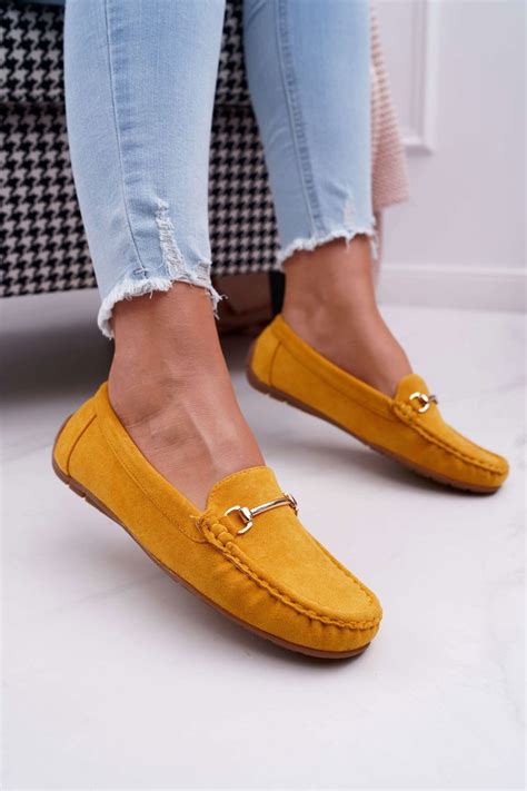 Women’s Loafers Suede Yellow Sonnero | Cheap and fashionable shoes at Butosklep.pl