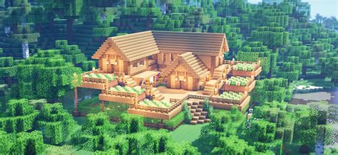 Minecraft Large Oak Wood Survival Starter House Ideas and Design