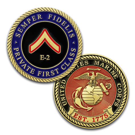 Buy Marine Corps E2 Challenge Coin! USMC PFC Rank Coin. Private First ...