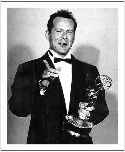 Bruce Willis wins an Emmy for his work in the tv series, Moonlighting ...