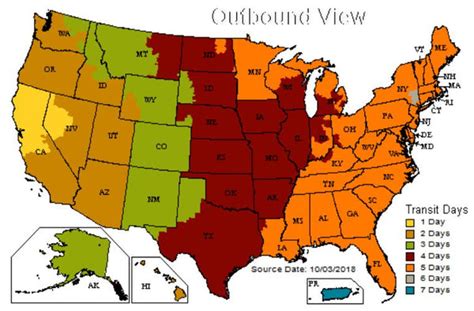 Ups Shipping Zones Map | Map Of The World