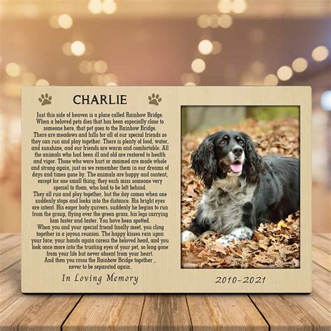 In Loving Memory Custom Photo Pet Lover Desktop Plaque | 365Canvas