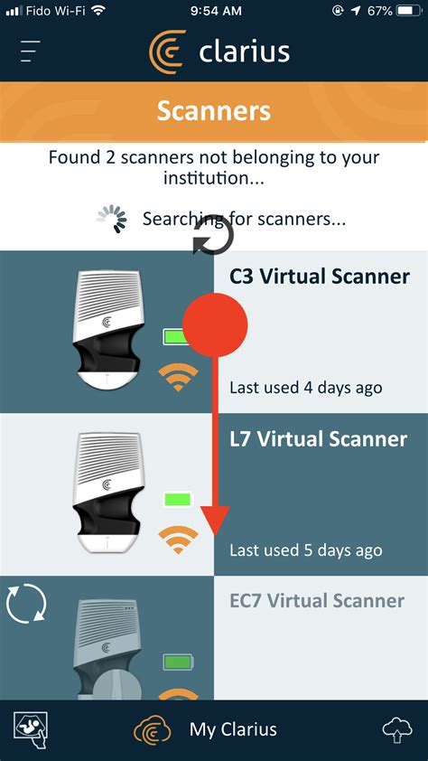 Refreshing the Clarius App to see your Scanner – Clarius Support