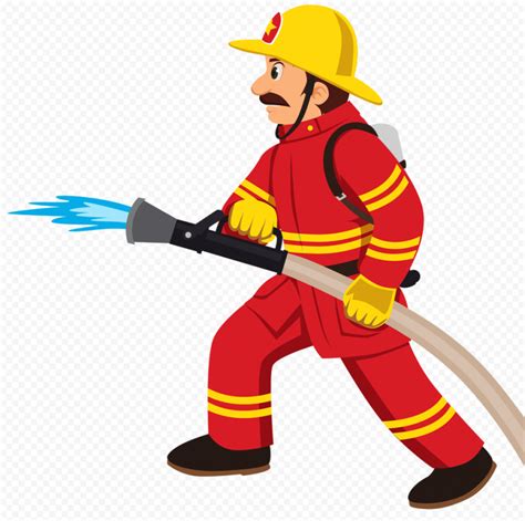 Firefighter Fireman Cartoon Character PNG | Citypng