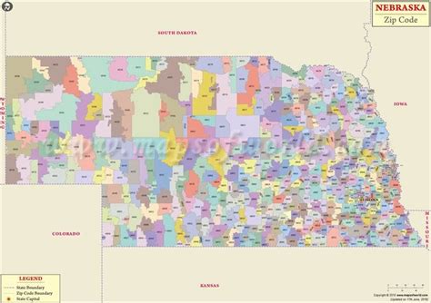 Nebraska Zip Code Map, Nebraska Postal Code