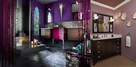 Contemporary bathroom design magic: Purple bathroom ideas