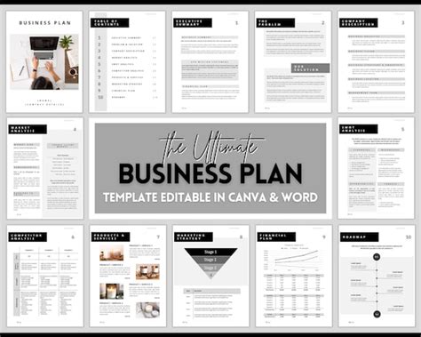 Business Plan Canva Template Small Business Planner Proposal - Etsy