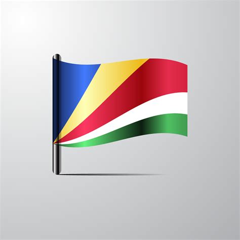 Seychelles waving Shiny Flag design vector 14029363 Vector Art at Vecteezy