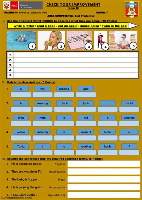 Present Continuous Online Worksheet For Grade 3 You C - vrogue.co