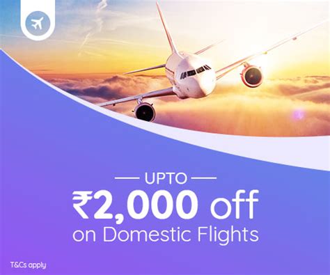 Upto Rs.2,000 off on your Domestic Flight Bookings Book your flight now