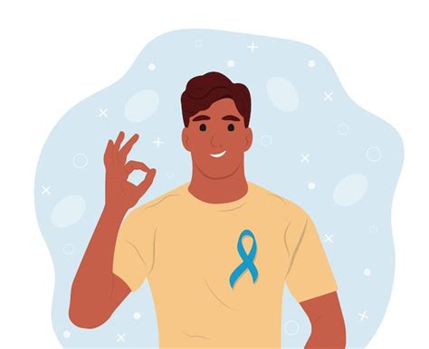 Premium Vector | Prostate cancer awareness ribbon with a man and a ...