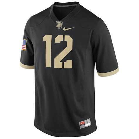 Men's Nike #12 Black Army Black Knights Replica Game Football Jersey ...