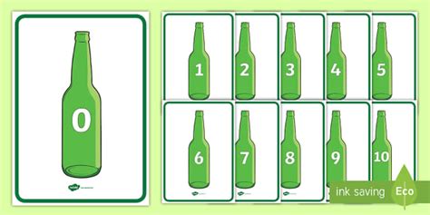 Ten Green Bottles Display Posters (teacher made) - Twinkl