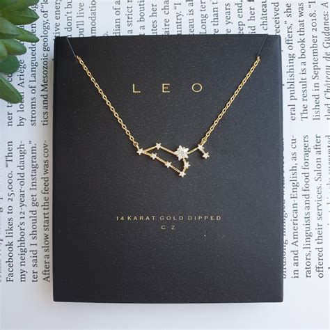 Constellation Necklace Leo 14K Gold Dipped 24K White Gold | Etsy