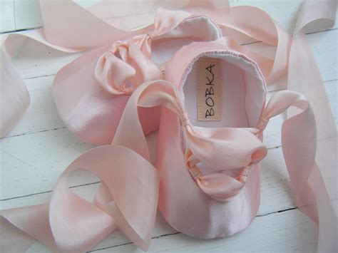 Pink Ballet Shoes Baby Girl Ballet Shoes FlatsFlower by BobkaBaby