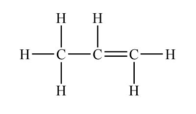 What is the structural formula for propene? | Homework.Study.com