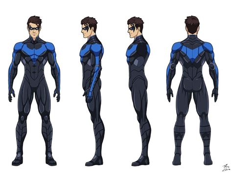 Nightwing turnaround commission by Phil Cho | Character turnaround, Superhero design, Nightwing