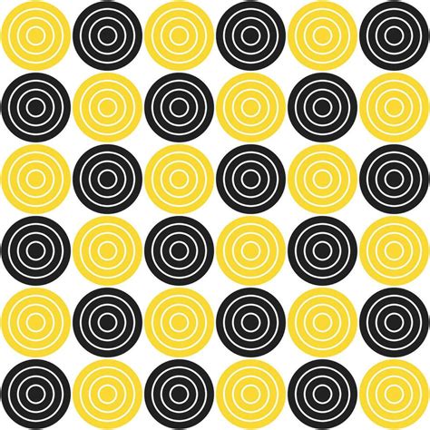 Yellow and black circle pattern. Circle vector seamless pattern ...