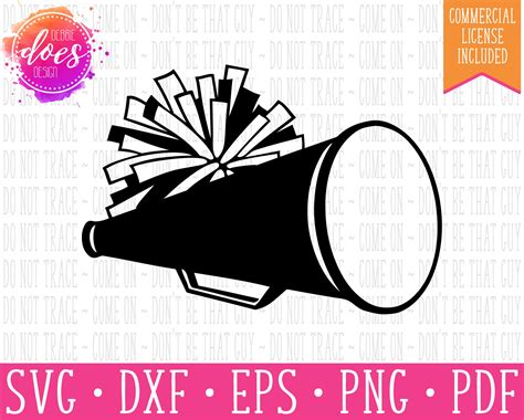 Cheer Megaphone with Pom Pom - SVG File – Debbie Does Design