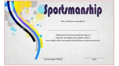 Star Sportsmanship Certificate Template Free 3 In 2020 throughout Sportsmanship Certificate Temp ...