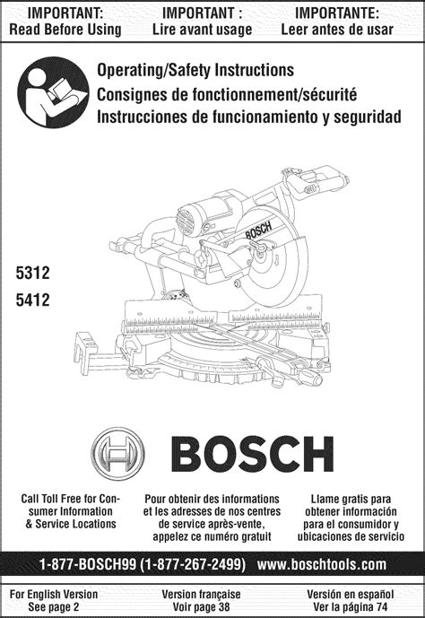 Bosch 5312 User Manual MITER SAW Manuals And Guides 1309227L