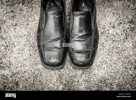 Black old shoes Stock Photo - Alamy